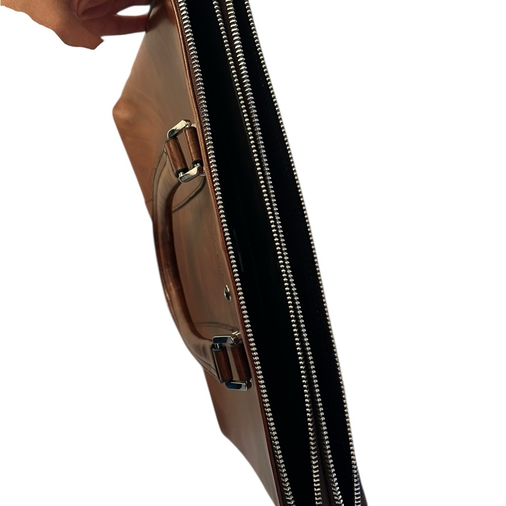 Mont Blanc Rich Brown Leather Briefcase - Picture 11 of 14